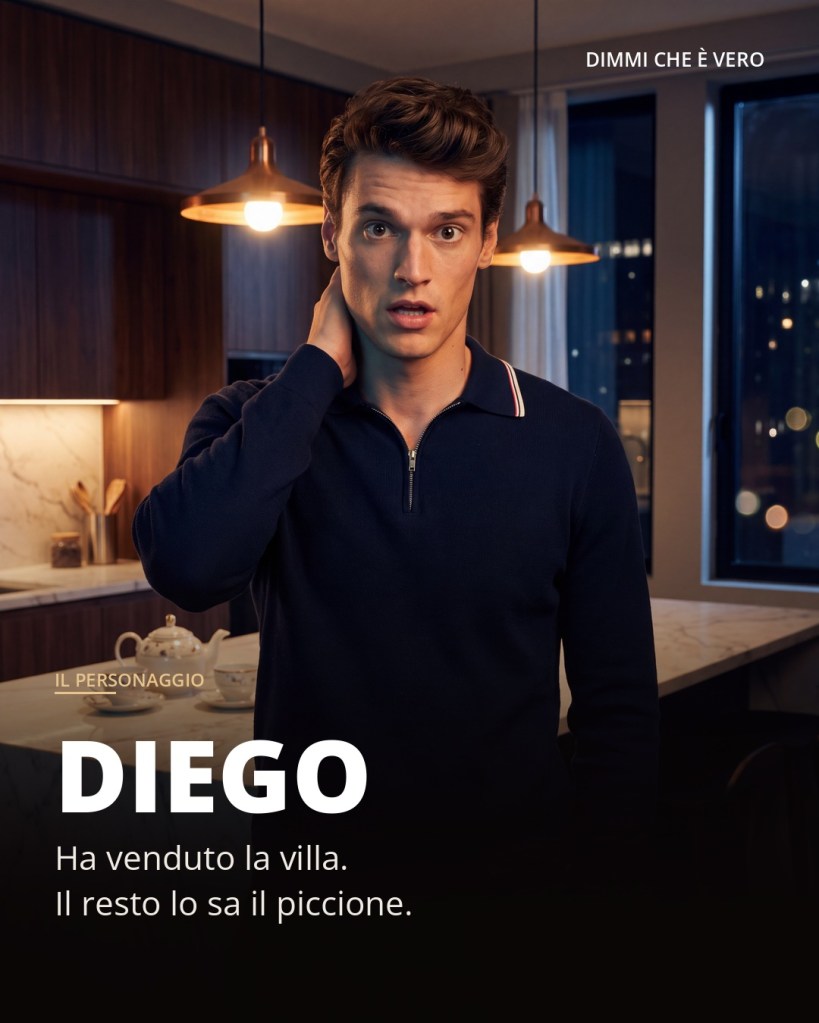 Diego in cucina, di notte